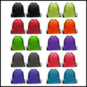 Lightweight Nylon Drawstring Backpack Pack for Gym Sports Travel Foldable